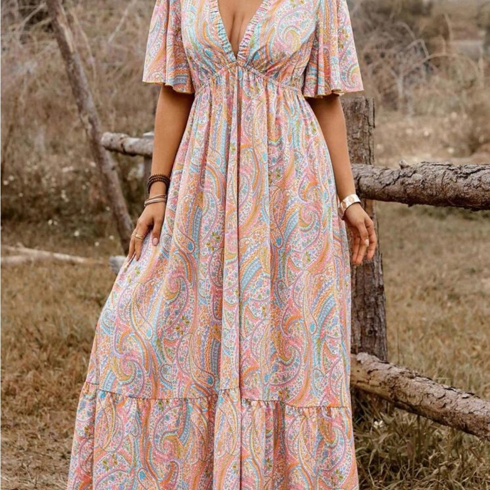 Paisley Print Maxi Dress